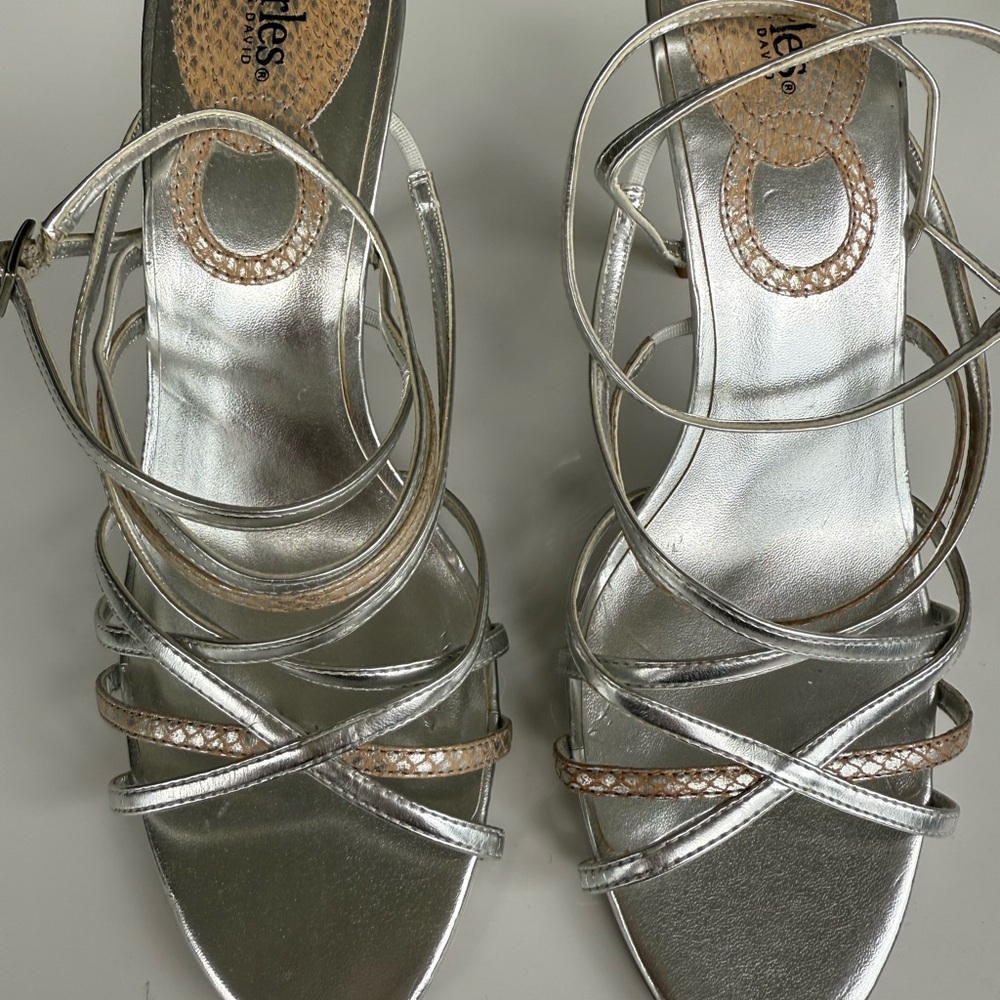 Silver Strappy Women's Sandals